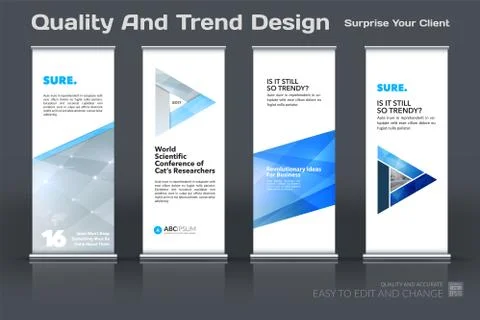 Abstract business vector set of modern roll Up Banner stand design template with Illustrazione stock