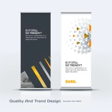 Abstract business vector set of modern roll Up Banner stand design template with Illustration