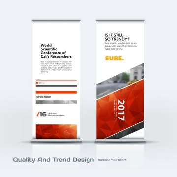 Abstract business vector set of modern roll Up Banner stand design template with Illustration