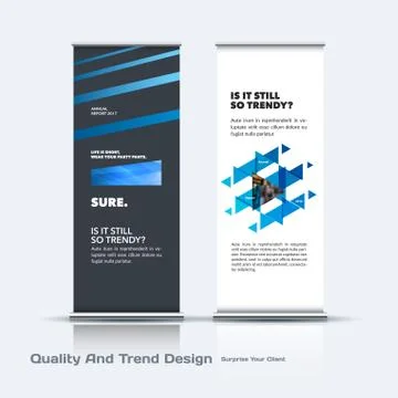 Abstract business vector set of modern roll Up Banner stand design template with Illustration