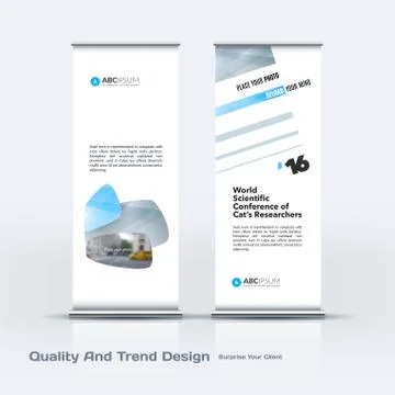 Abstract business vector set of modern roll Up Banner stand design template with Illustration