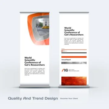 Abstract business vector set of modern roll Up Banner stand design template with Illustration