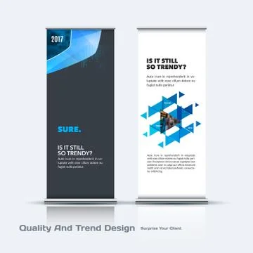 Abstract business vector set of modern roll Up Banner stand design template with Illustration