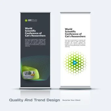 Abstract business vector set of modern roll Up Banner stand design template with Stock Illustration