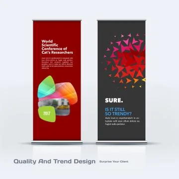 Abstract business vector set of modern roll Up Banner stand design template with Illustration