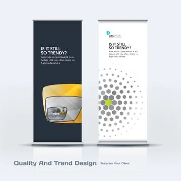 Abstract business vector set of modern roll Up Banner stand design template with Stock Illustration