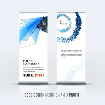 Abstract business vector set of modern roll up banner stand design Illustration