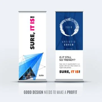 Abstract business vector set of modern roll up banner stand design Illustration