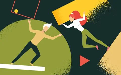 Abstract business work, teamwork concept, partner team assemble geometric puzzle 스톡 일러스트