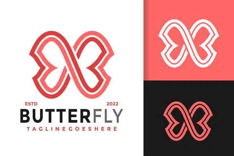Abstract Butterfly Infinity Logo Design, brand identity logos vector, modern  Stock Illustration