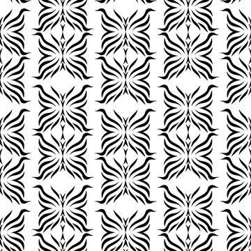 Abstract Butterfly Inspired Symmetrical Pattern in Black and White Stock Illustration