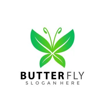 Abstract  Butterfly Leaf logo design element vector illustration Illustrazione stock