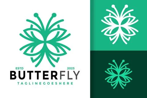 Abstract Butterfly Leaf Logo Logos Design Element Stock Vector Illustration.. Stock Illustration