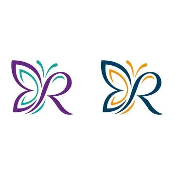 Abstract Butterfly Logo Design with Elegant Gradient Nature Wing Symbol Stock Illustration