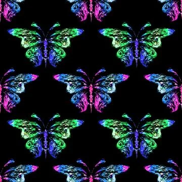 Abstract butterfly seamless pattern Stock Photos