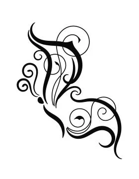 Abstract butterfly silhouette with swirl pattern Stock Illustration