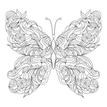 Abstract butterfly on white background Stock Illustration