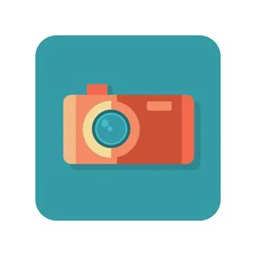 Abstract button camera icon on white background - Vector Abstract button c... Stock Photos