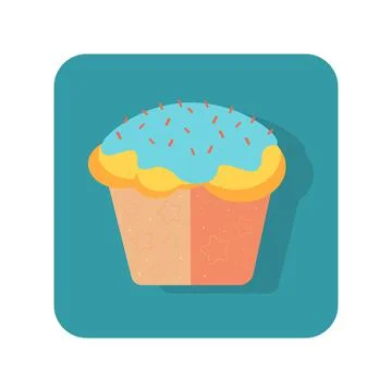 Abstract button icon cake on white background - Vector Stock Illustration