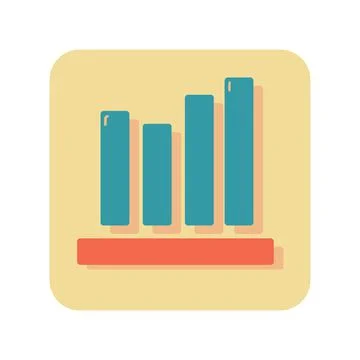 Abstract button icon statistical graph on white background - Vector Stock Illustration