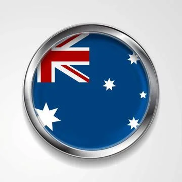 Abstract button with metallic frame. Australian flag Abstract vector butto... Stock Photos