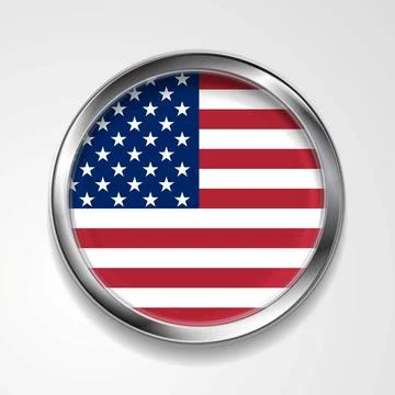 Abstract button with metallic frame. USA flag Abstract vector button with ... Stock Photos