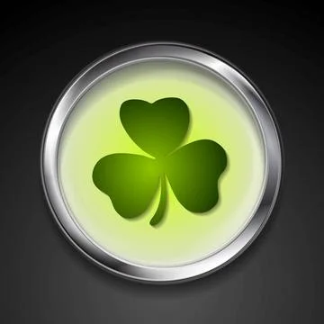 Abstract button with shamrock. Vector background eps 10 Abstract button wi... Foto stock