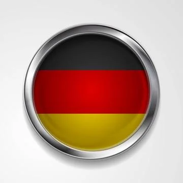 Abstract button with stylish metallic frame. German flag. Eps 10 vector ba... Stock Photos