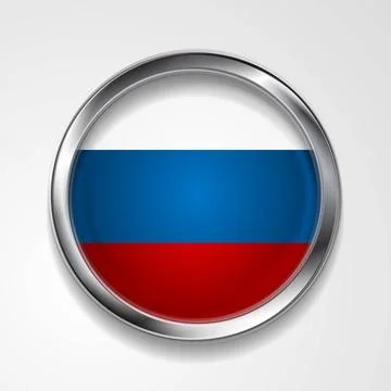 Abstract button with stylish metallic frame. Russian flag. Eps 10 vector b... 스톡 사진