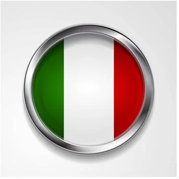 Abstract button with stylish metallic frame. Italian flag. Eps 10 vector b... Stock Photos