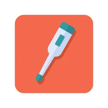 Abstract button thermometer icon on white background - Vector Stock Illustration