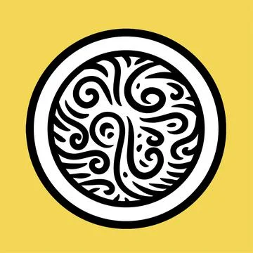 Abstract button with wavy and twisty curly pattern Stock Illustration