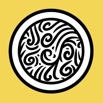 Abstract button with wavy and twisty curly pattern Stock Illustration