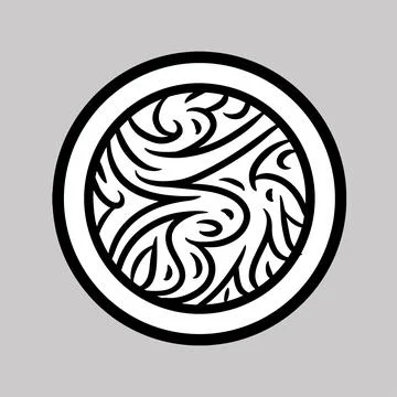 Abstract button with wavy and twisty curly pattern Stock Illustration