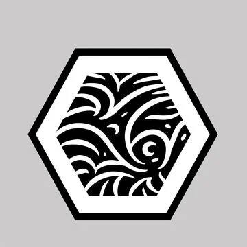 Abstract button with wavy and twisty curly pattern Stock Illustration