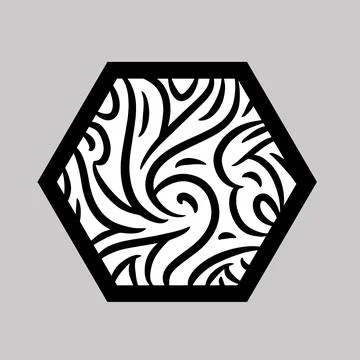 Abstract button with wavy and twisty curly pattern Stock Illustration