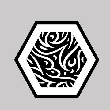 Abstract button with wavy and twisty curly pattern Stock Illustration