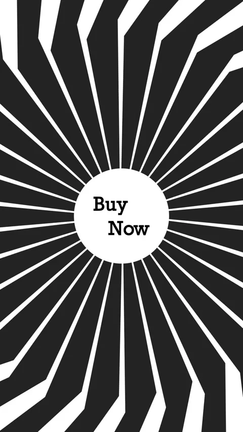 Abstract buy now button animation moving radially against a backdrop of rot.. Vídeo Stock 331572789