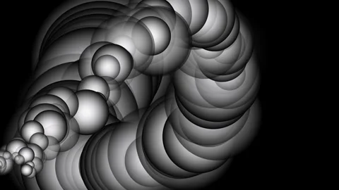 Abstract BW Particle Flow Dynamic Spheres and Fluid Organic Motion Animation Stock Footage 327765755