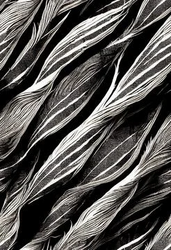 Abstract bw plant leaves pattern Stock Illustration