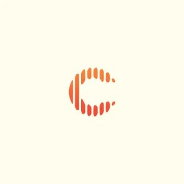 Abstract c orange logo designs Illustrazione stock