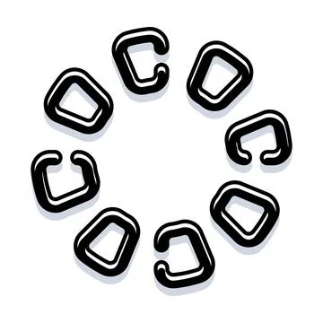 Abstract c shapes forming circular pattern design Stock Illustration