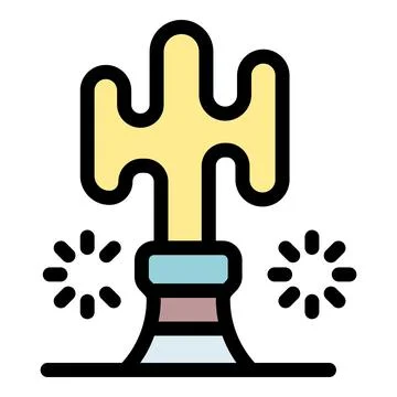 Abstract cactus icon with decorative elements Stock Illustration