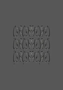 Abstract calligraphic pattern on a gray background for design. Illustrazione stock