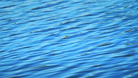 Abstract calm water waves on blue surface, clean minimal background filmed in 4K Stock Footage 326057585