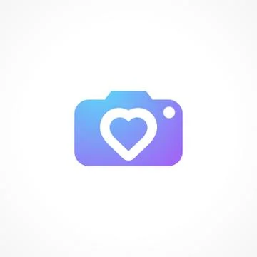 Abstract Camera with Heart shape lens Stock Illustration