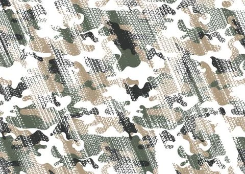 Abstract camouflage with brush pattern Stock Illustration