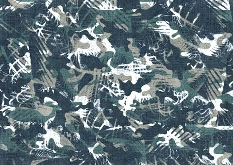 Abstract camouflage with brush pattern Stock Illustration