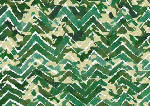 Abstract camouflage with brush pattern Stock Illustration