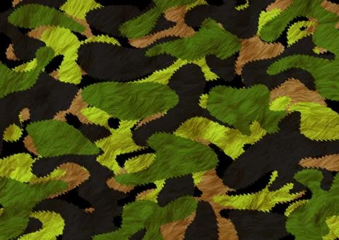 Abstract camouflage with brush pattern Stock Illustration